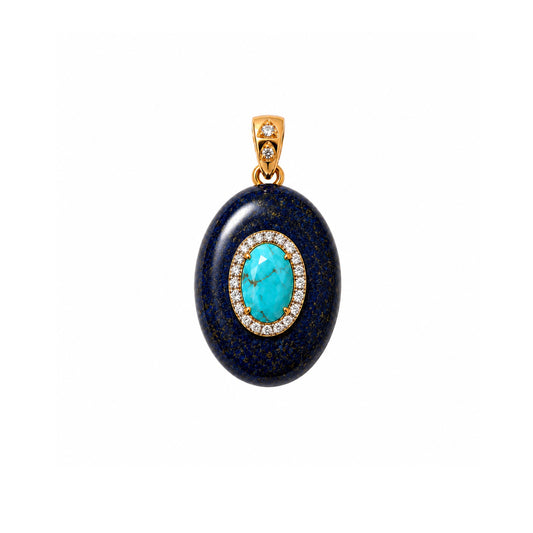 Pendentif galet Lapis