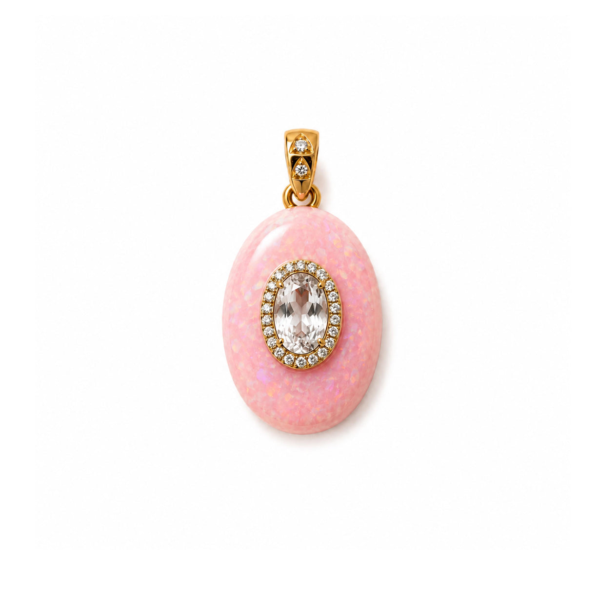 Pink Opal Pebble Pendant