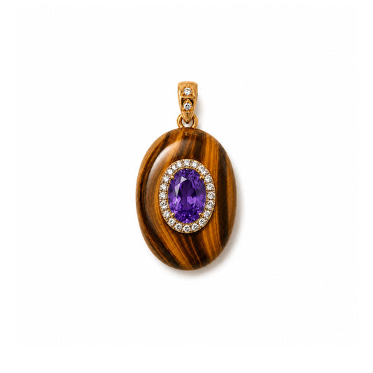 Pendentif galet œil de tigre