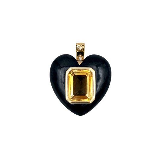 Onyx heart pendant