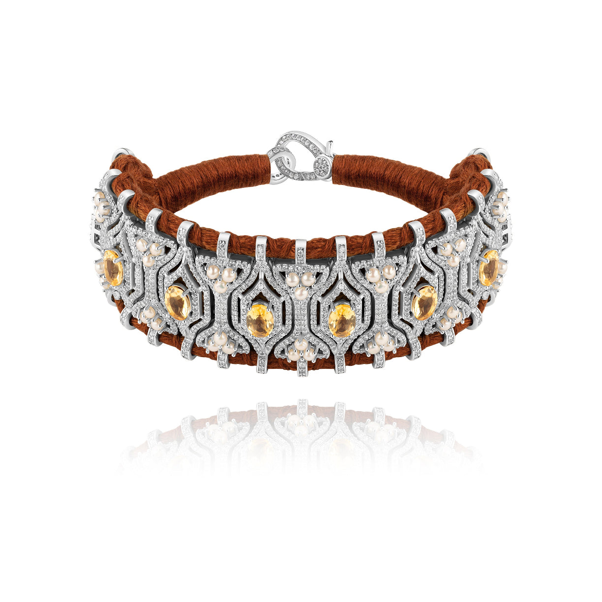 Hazelnut Horizonte bracelet - Citrine and pearls