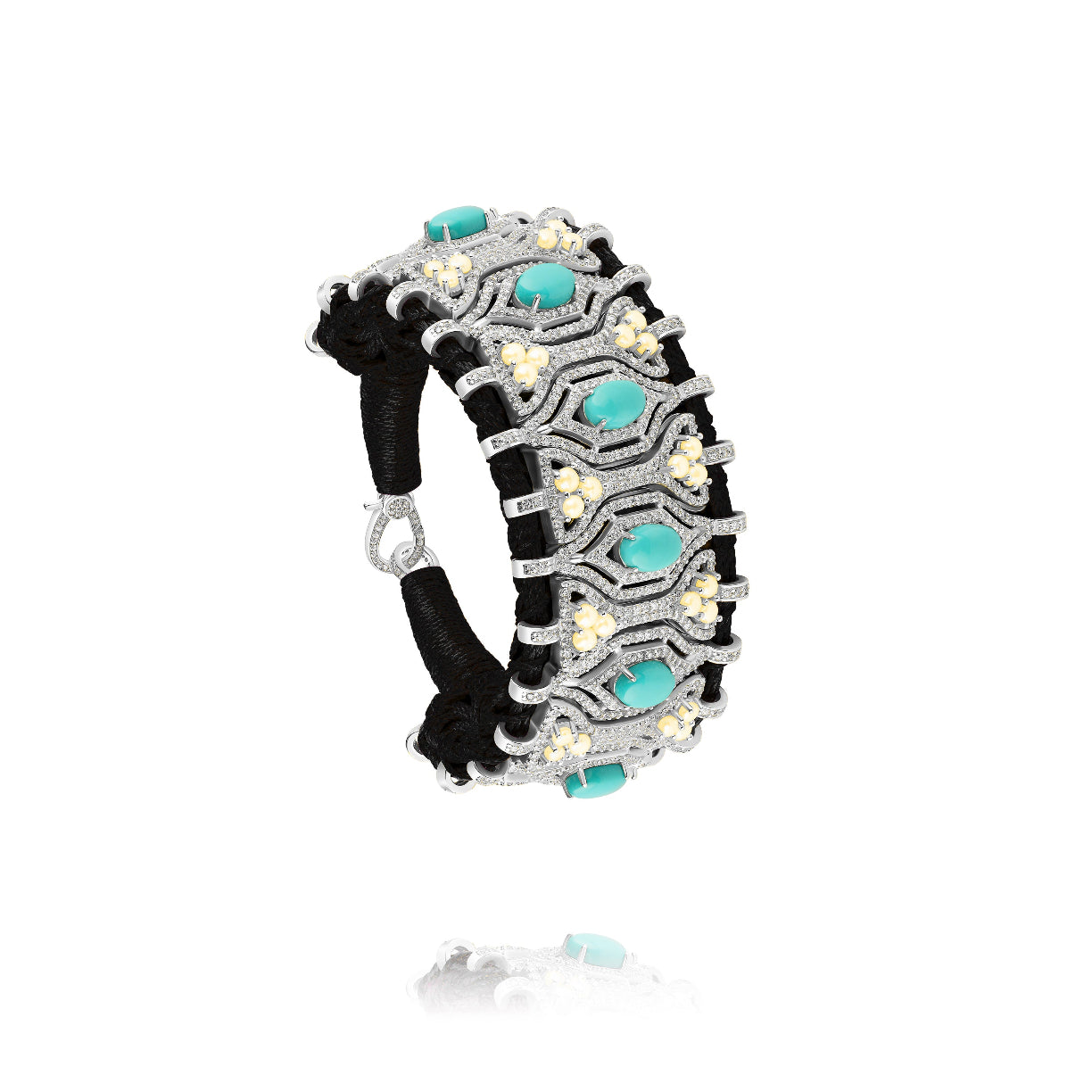 Bracelet Horizonte noir - Turquoise