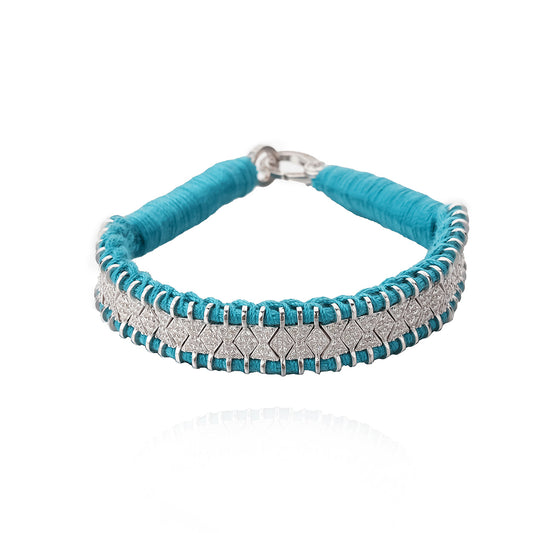 Janeiro Turquoise bracelet in 925 silver and diamonds