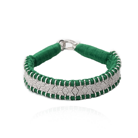 Janeiro Green bracelet in 925 silver and diamonds