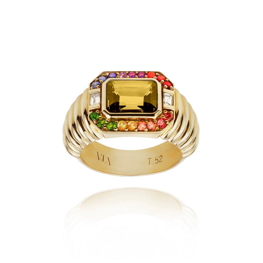Macy Gold Ring, Citrine 