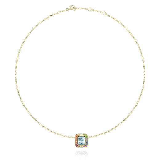 Margareth 18-carat gold and sky blue topaz necklace