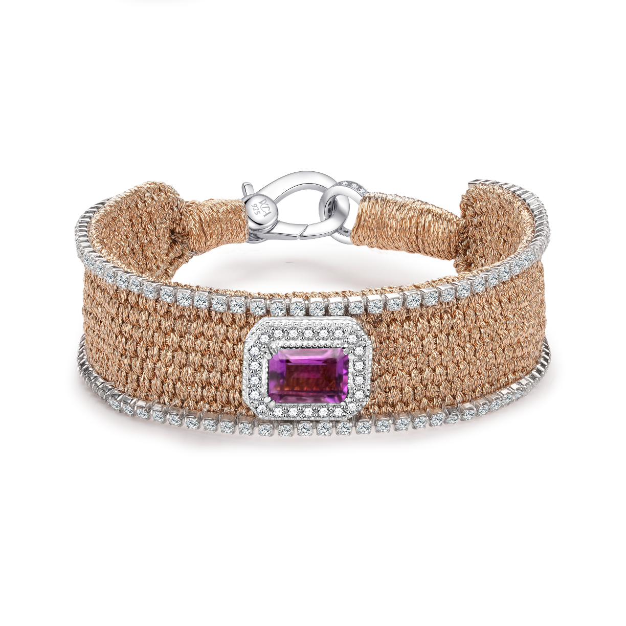Bracelet Navajo Brass - Améthystes