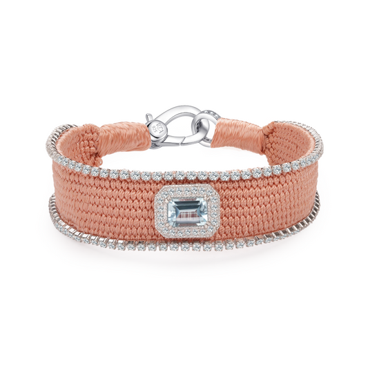 Bracelet Navajo Brass - Topaze blue swiss