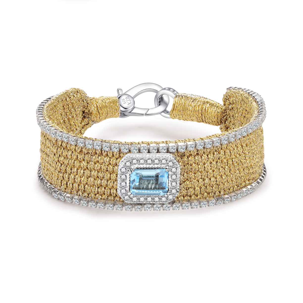 bracelet navajo gold - topaze blue swiss