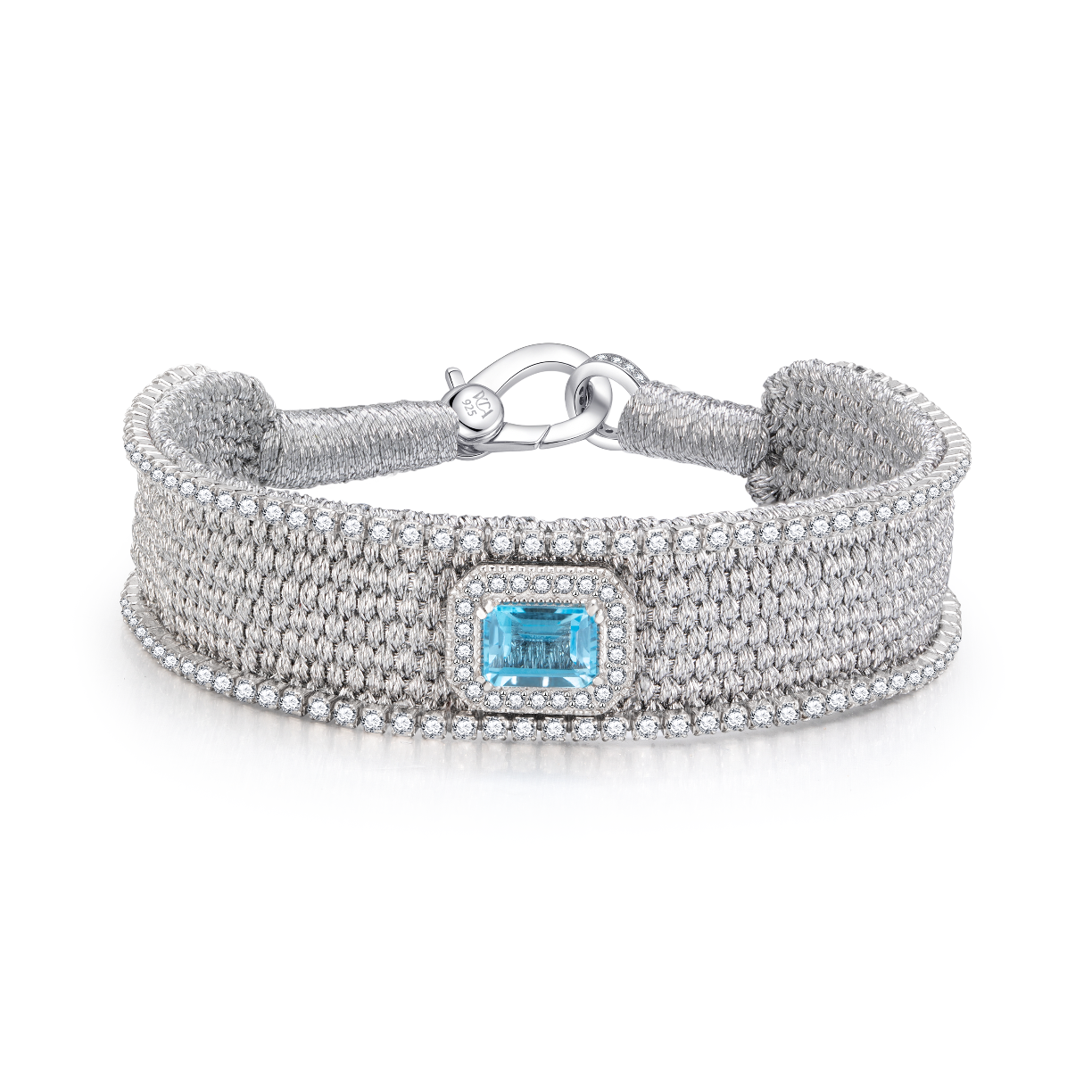bracelet navajo silver - topaze blue swiss