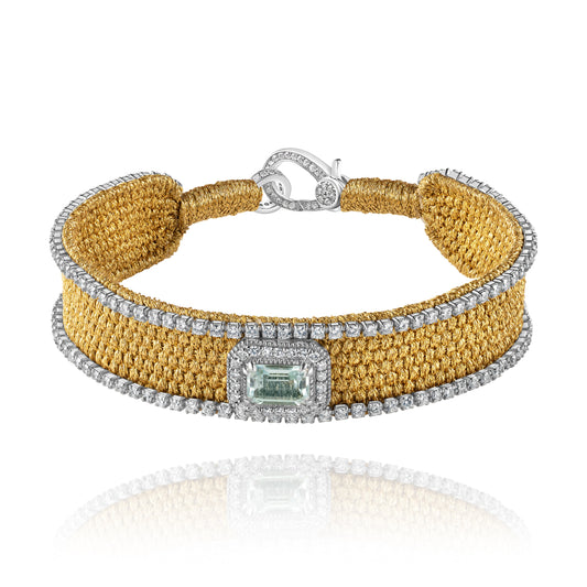 Bracelet Navajo Gold - Améthyste Verte