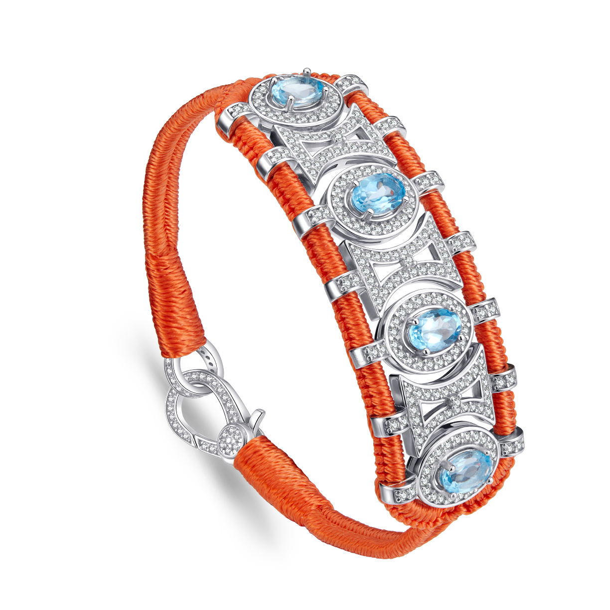 Olinda orange bracelet - Emeralds
