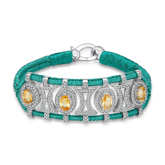 Bracelet Olinda emerald - Citrines