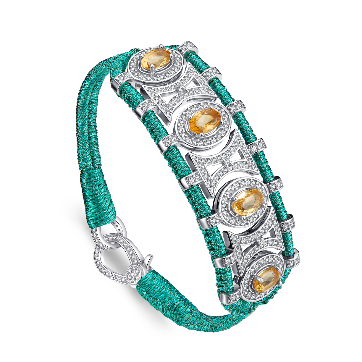 Olinda emerald bracelet - Citrines