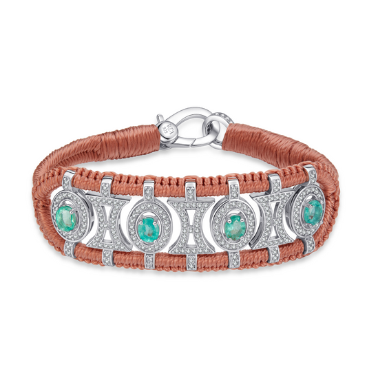 Bracelet Olinda blush - émeraudes