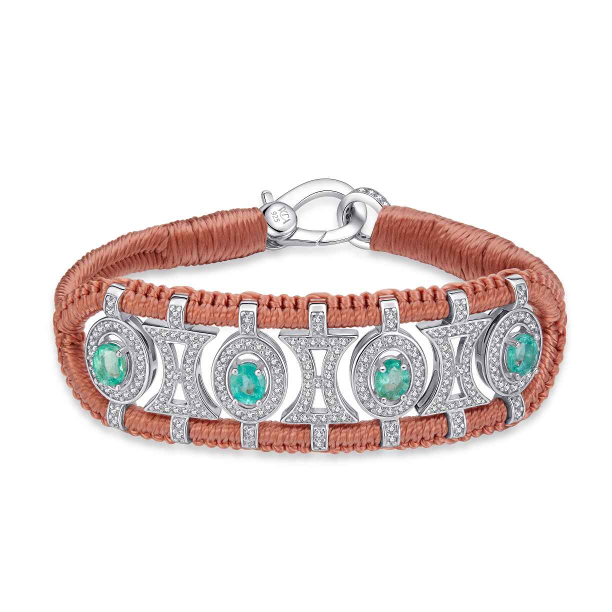 Olinda blush bracelet - Emeralds