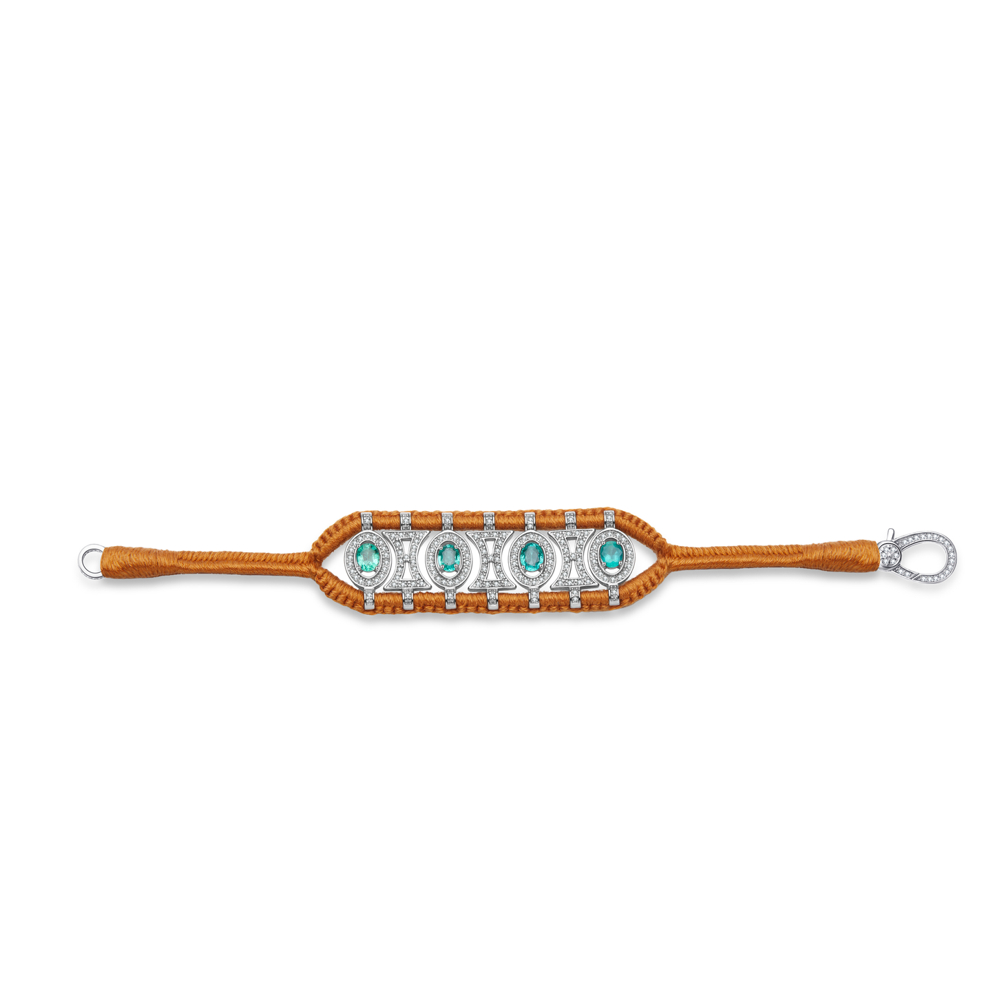 Olinda camel bracelet - Emeralds