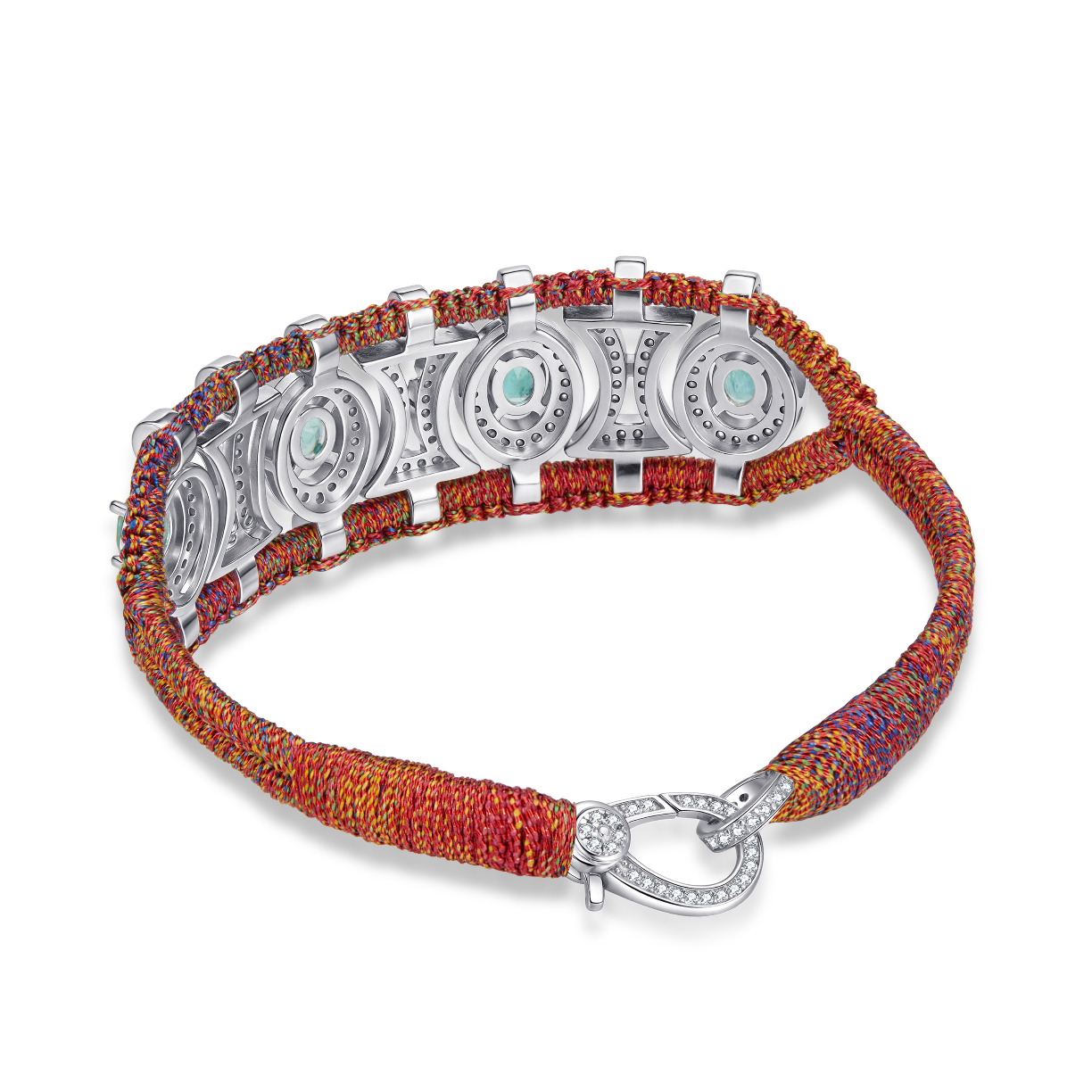 Olinda red shanti bracelet - Emeralds