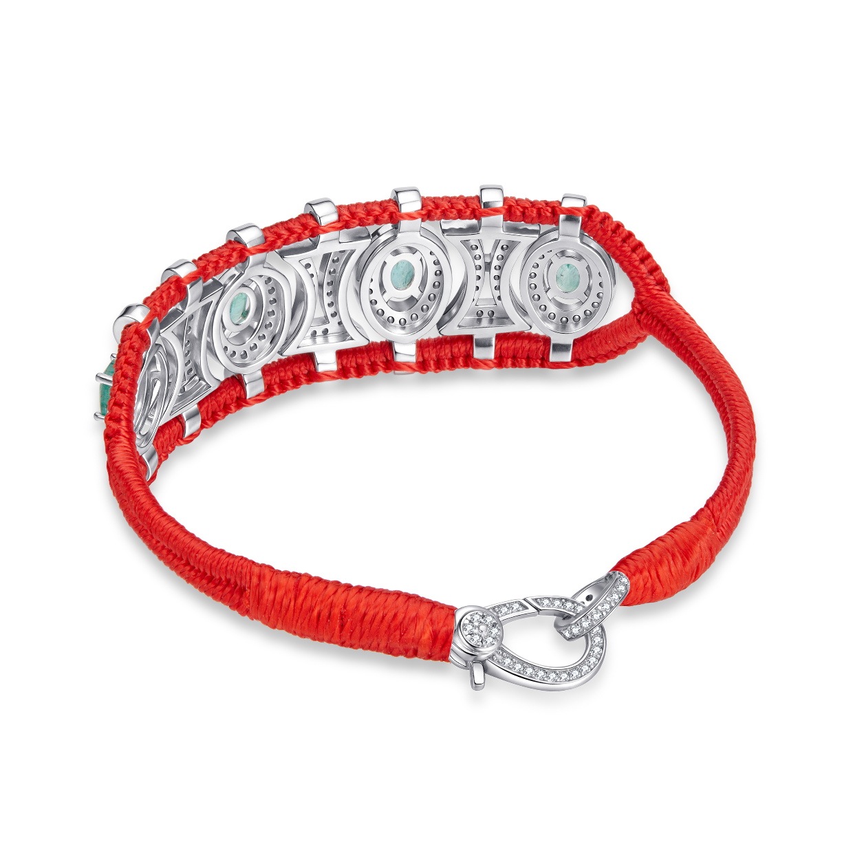 Bracelet Olinda rouge - émeraudes
