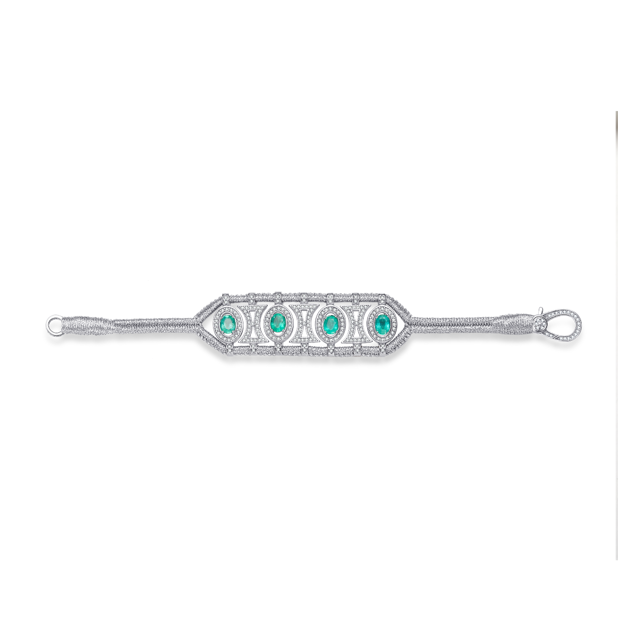 Olinda silver bracelet - Emeralds
