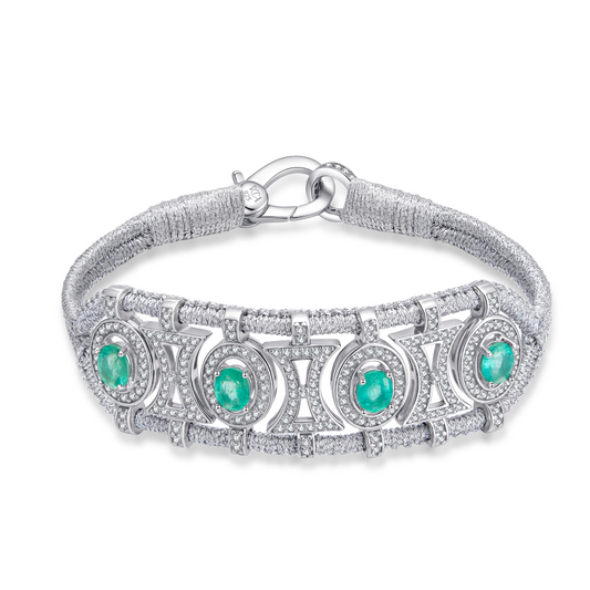 Olinda silver bracelet - Emeralds