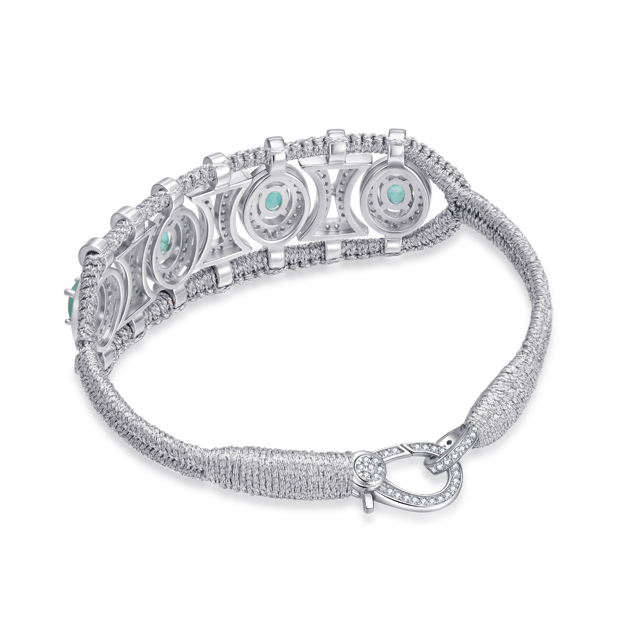Olinda silver bracelet - Emeralds