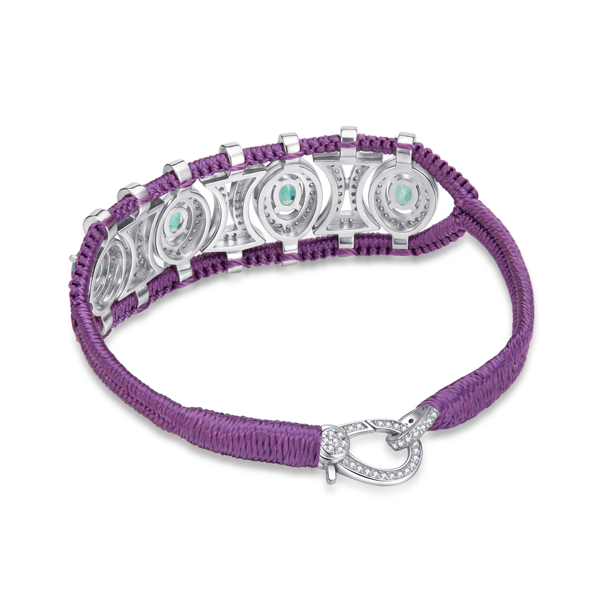 Bracelet Olinda violet - émeraudes