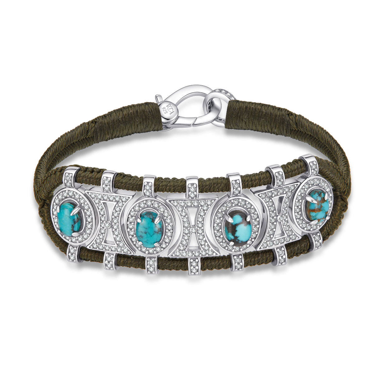 Olinda khaki bracelet - turquoises