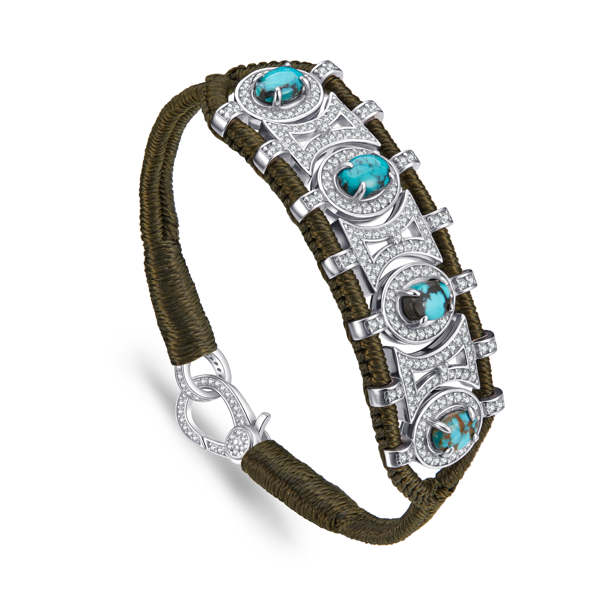 Olinda khaki bracelet - turquoises