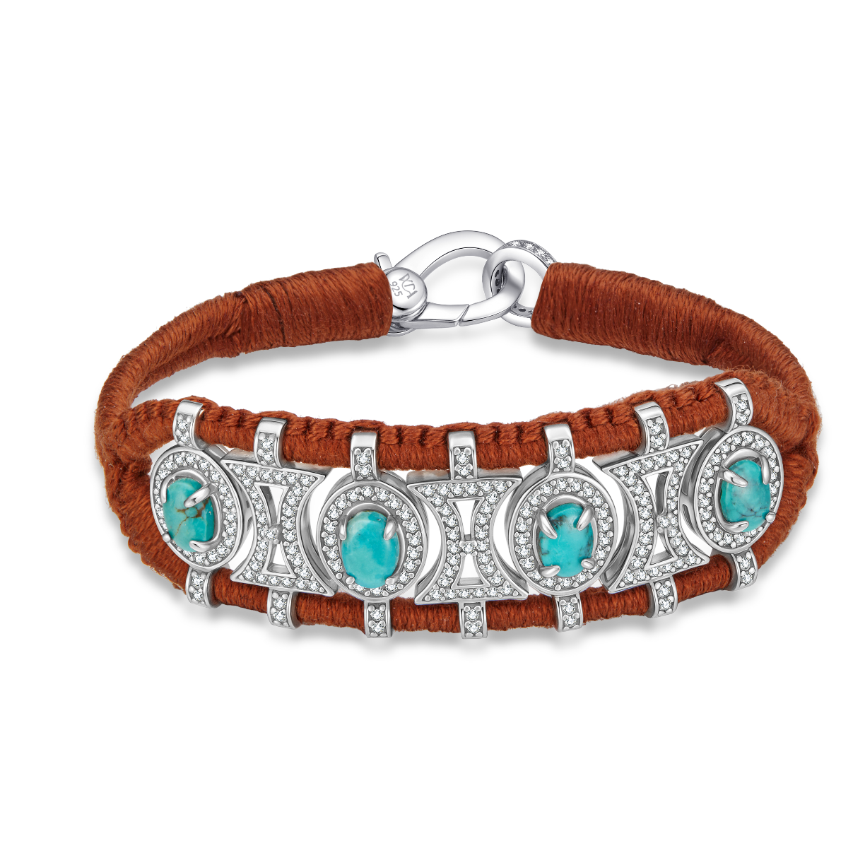Bracelet Olinda noisette - turquoises
