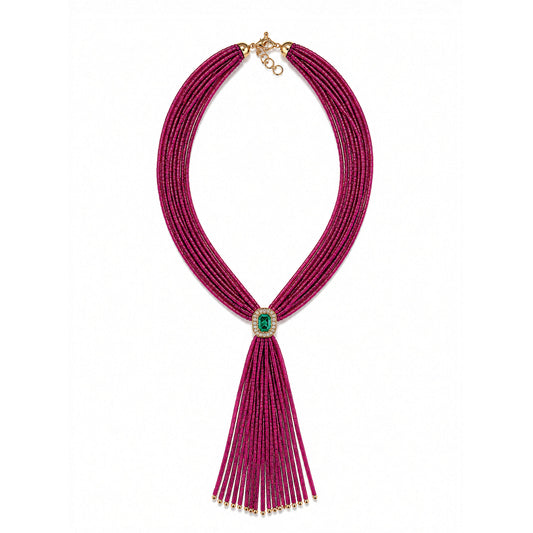 Tassel ruby Necklace - green Tourmaline