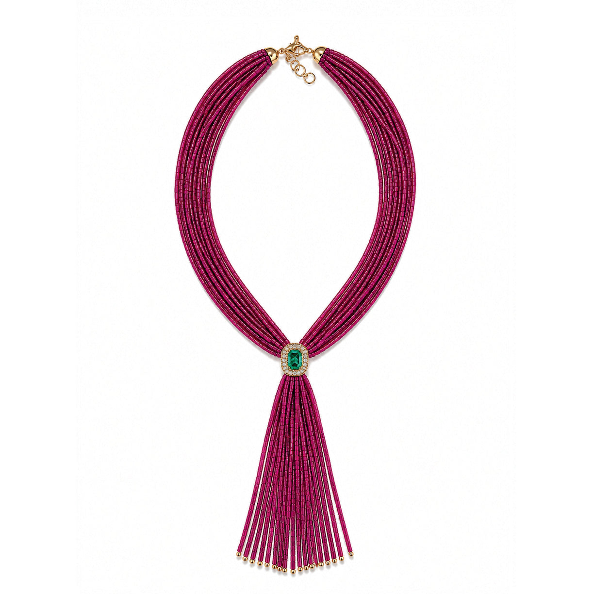 Tassel ruby Necklace - green Tourmaline