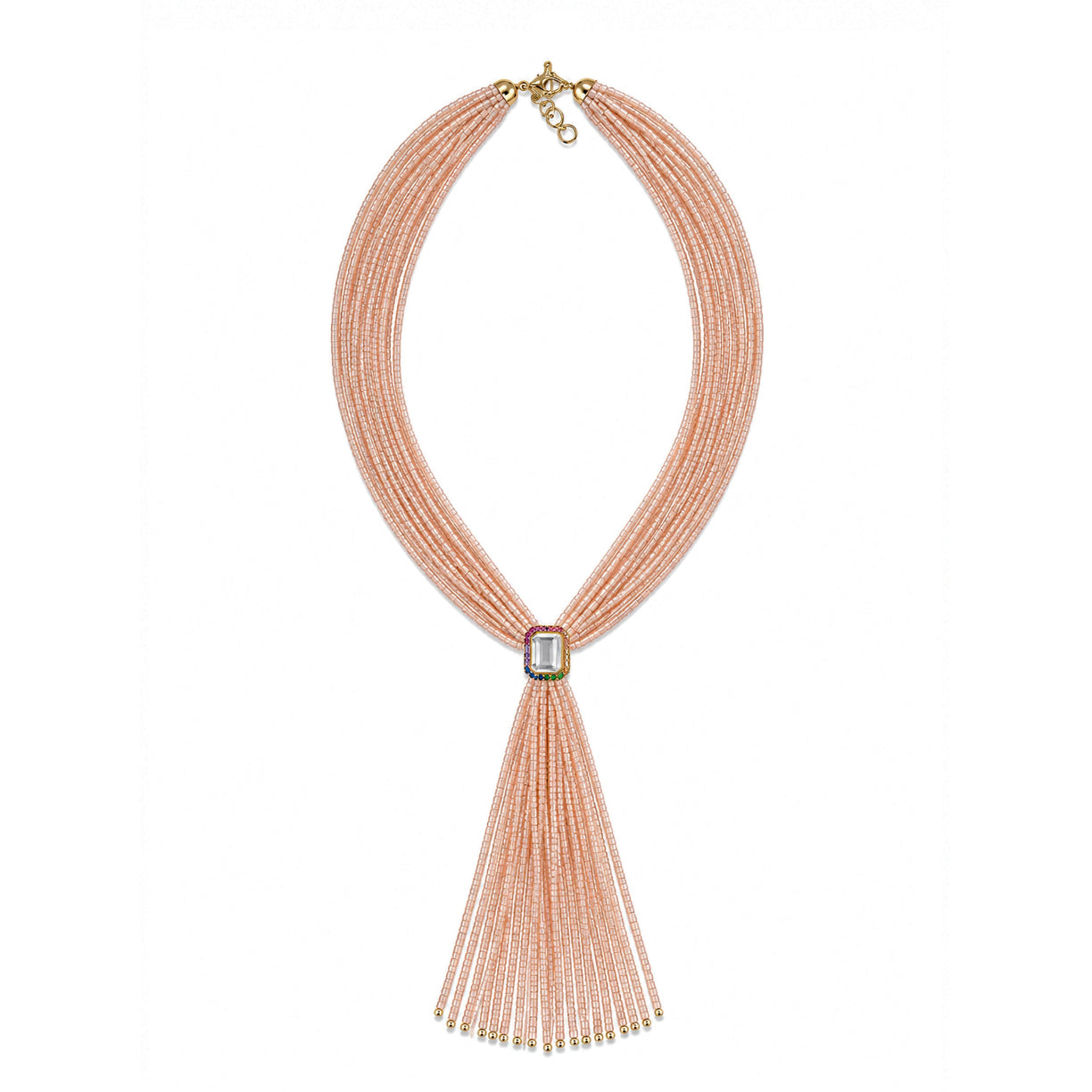 Tassel nude Necklace - crystal