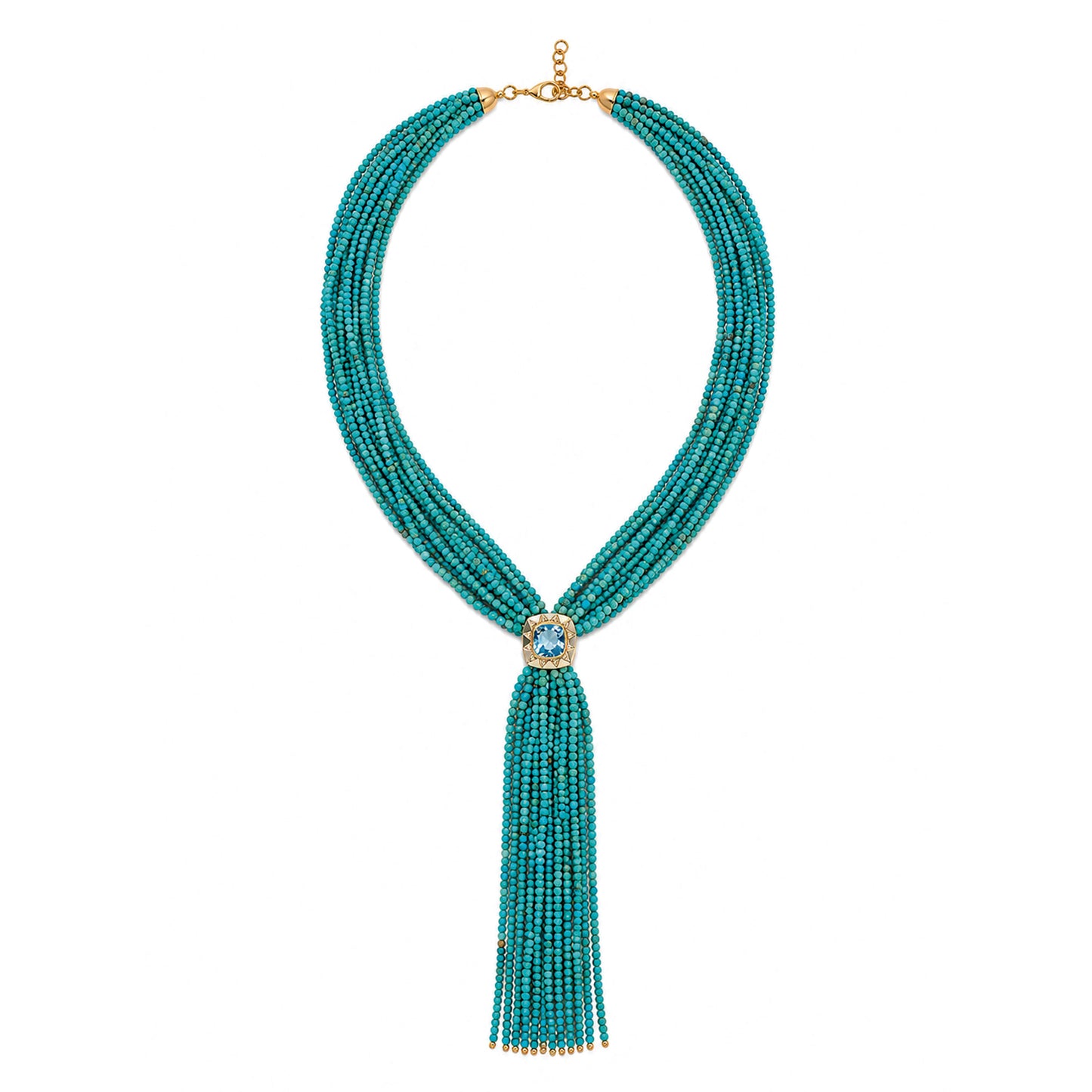 Tassel turquoise Necklace - Topaz