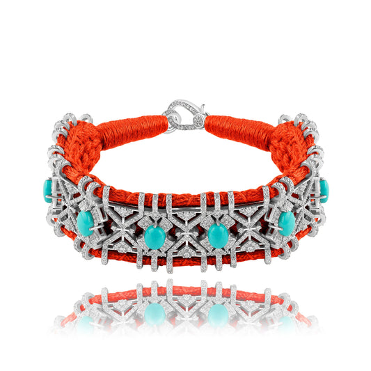 Bracelet Palmas Rouge - Turquoise
