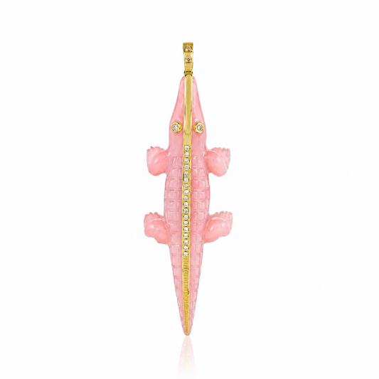 Pendentif Croco Opale rose