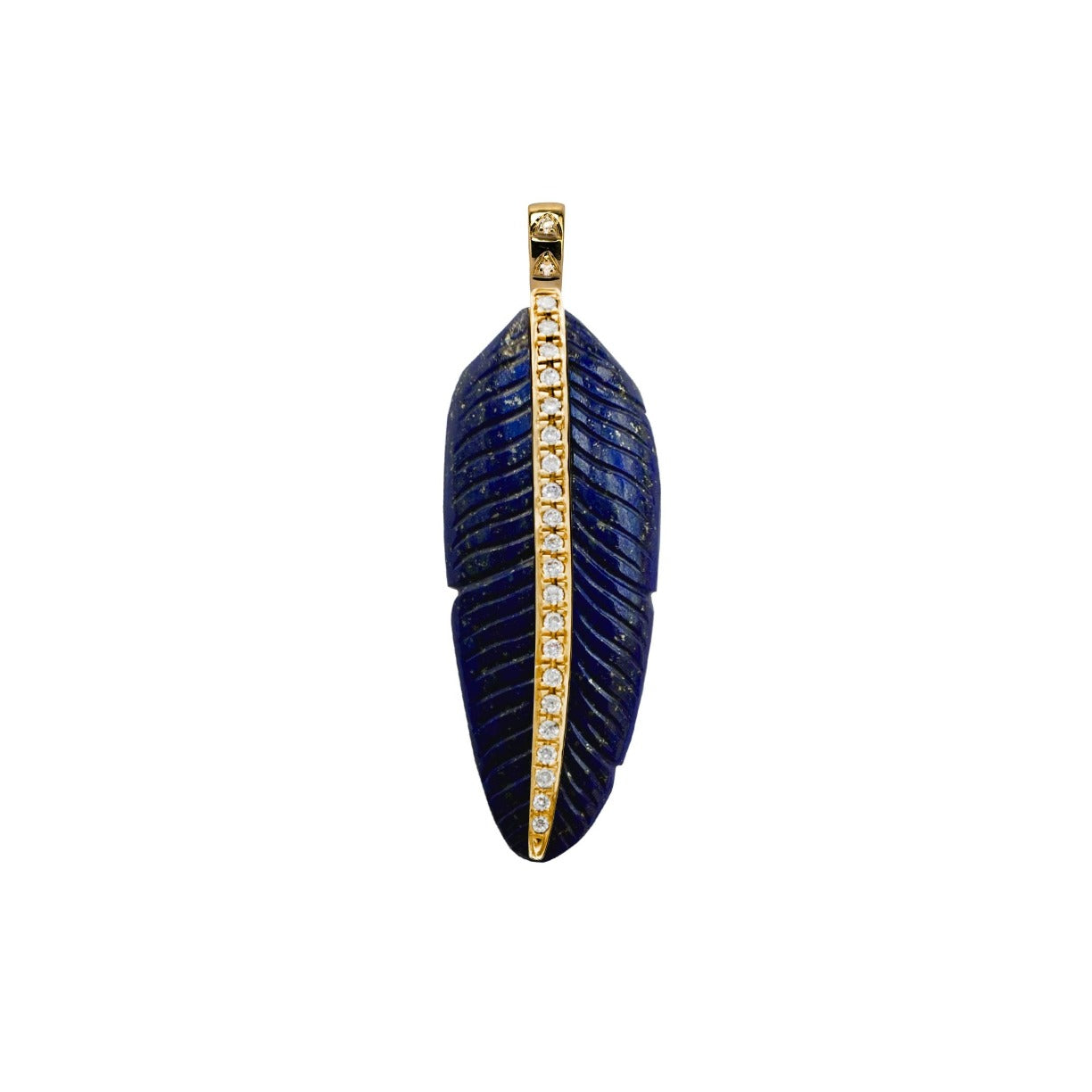 Lapis feather pendant 