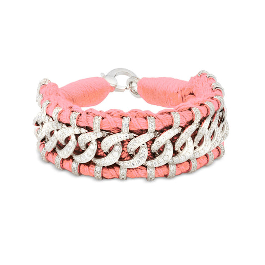 Recife Coral Fluo bracelet in 925 silver and diamonds