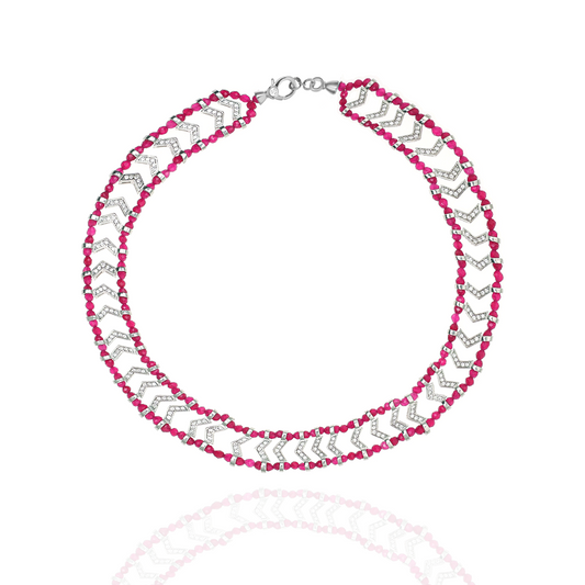 Parabeady rubellite necklace