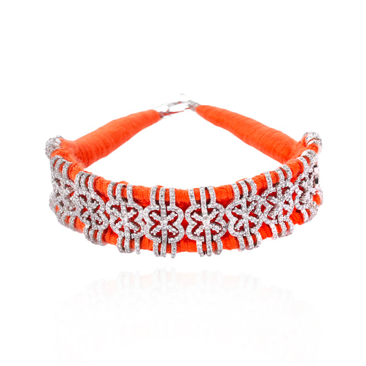 Salvador Orange bracelet in 925 silver and diamonds