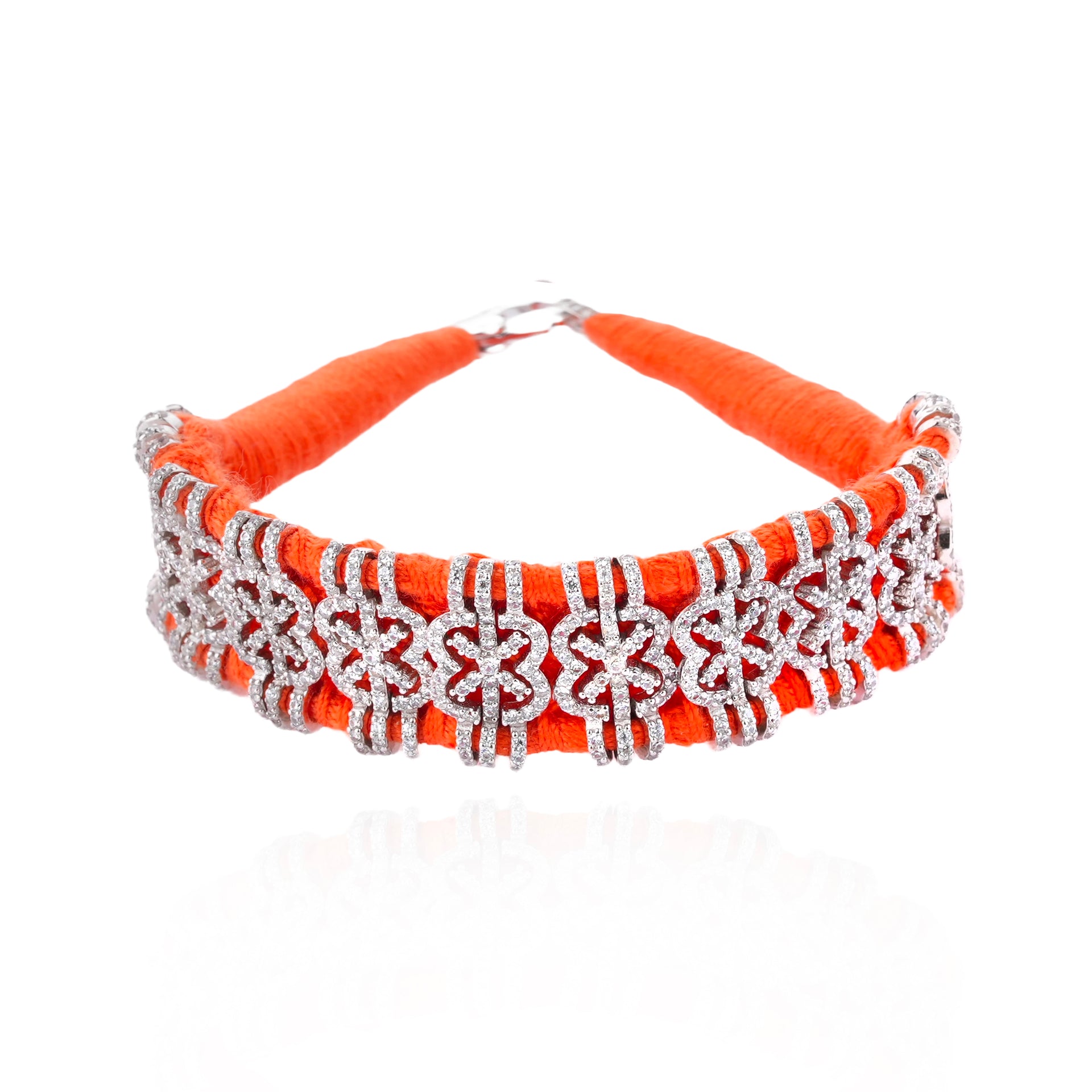 Salvador Orange bracelet in 925 silver and diamonds