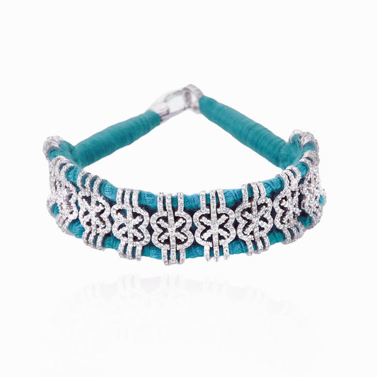 Salvador Turquoise bracelet in 925 silver and diamonds
