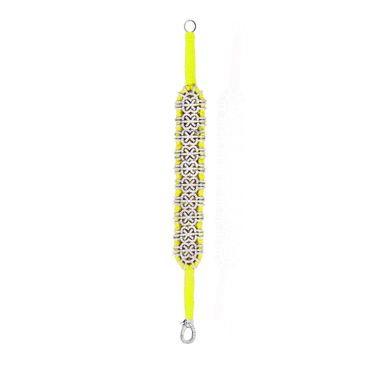 Salvador Fluo Yellow bracelet in 925 silver and diamonds