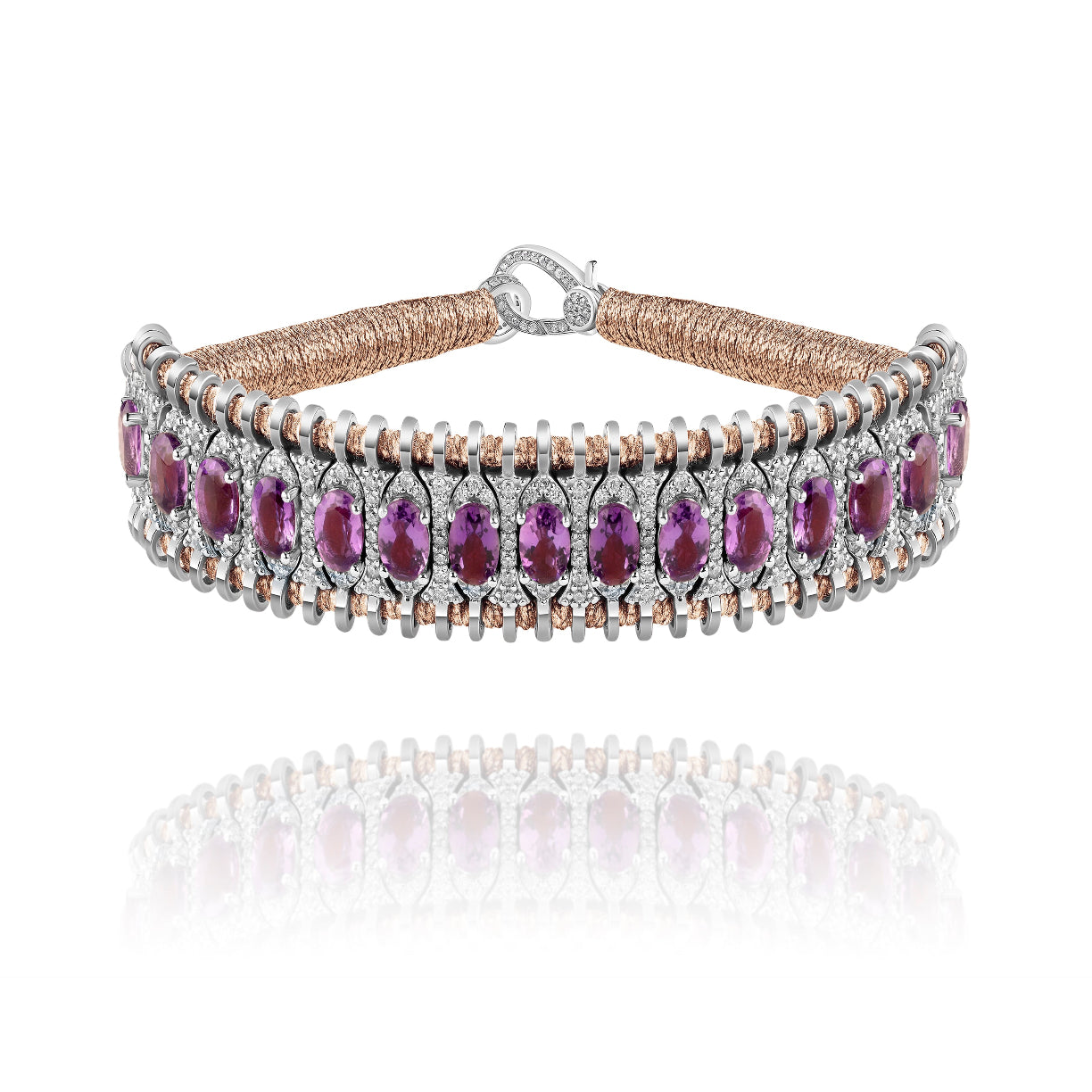 Santos Pink Gold bracelet - Amethyst
