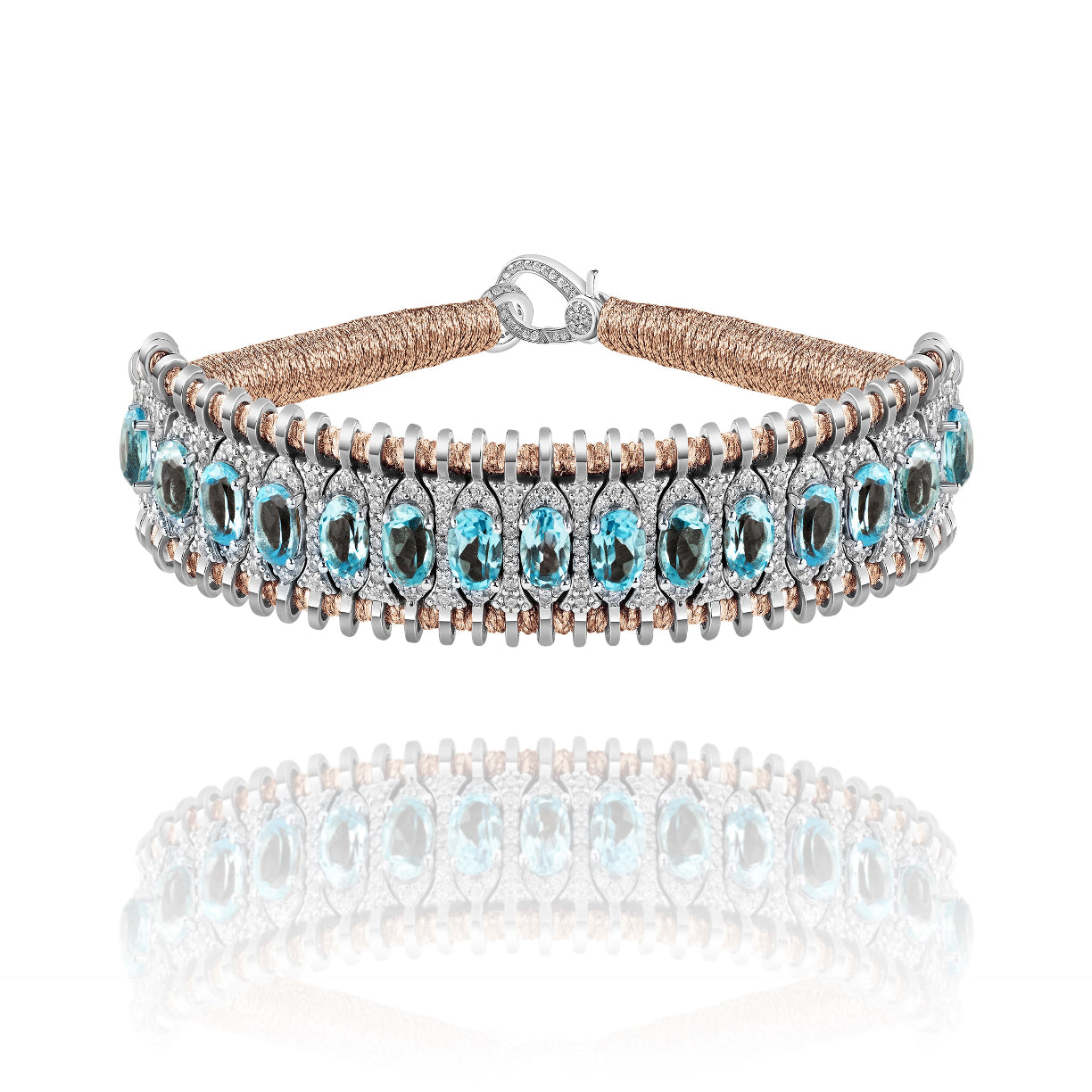 Santos Pink Gold bracelet - Topaz