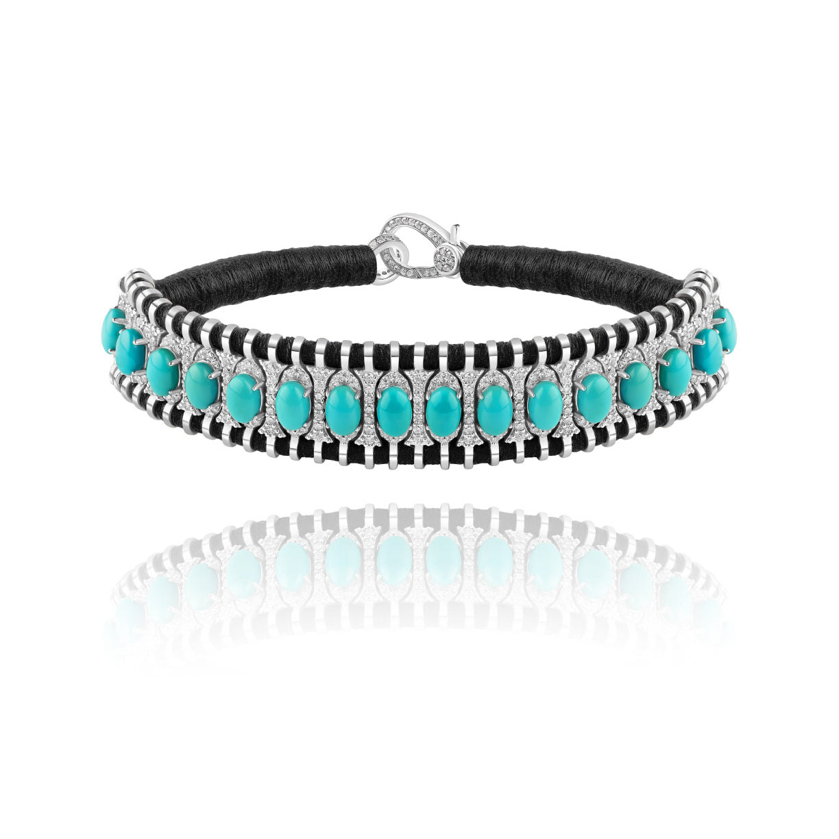 Santos Black bracelet - Turquoise