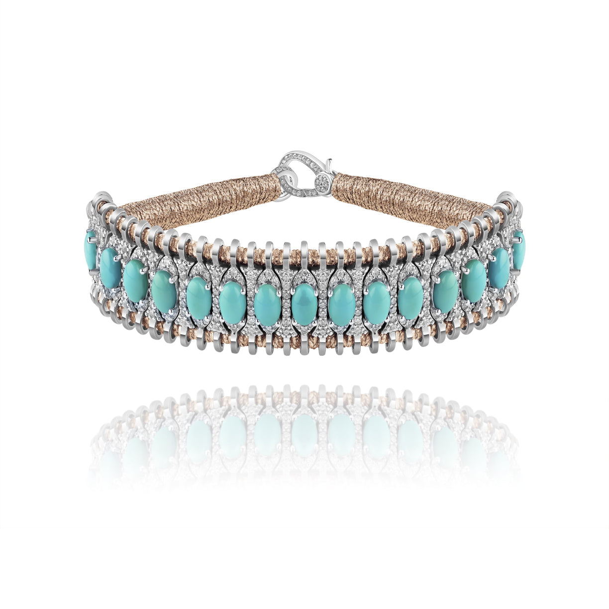 Santos Pink Gold bracelet - Turquoise