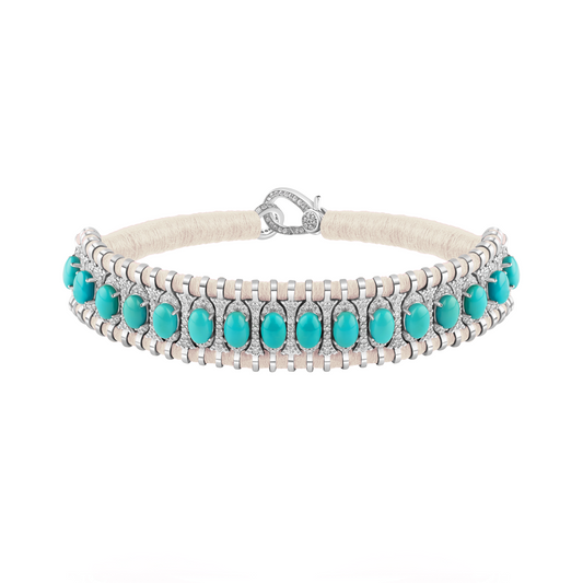 Bracelet Santos vanille - Turquoise
