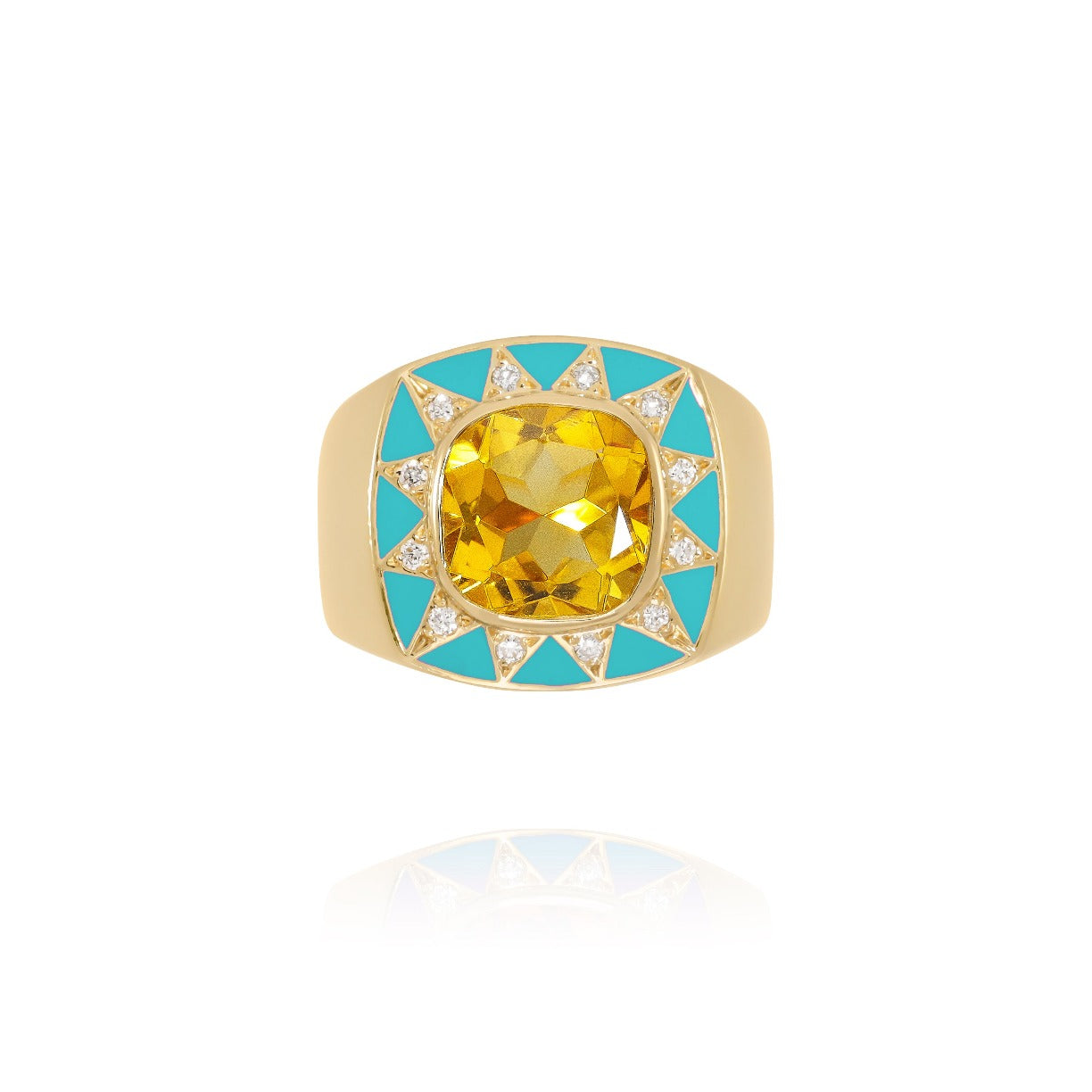 Stella Ring Gold, turquoise