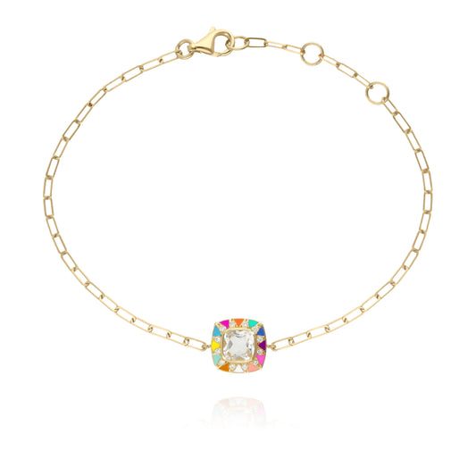 Stella rainbow bracelet, diamonds and fine stone